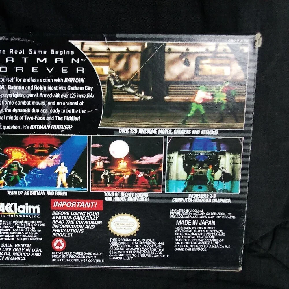 Batman Forever Super Nintendo Game SNES CIB